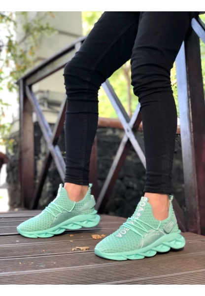 Epikoza Mint Yeşili Triko Tarz Yüksek Taban Erkek Sneaker Ayakkabı EKZ455MR21