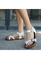 Epikoza Shoes Joan Beyaz Nubuk Kemerli Sandalet LQZ2021KD699