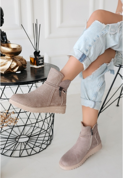 LQZ Shoes Milana Nude Nubuk Bot