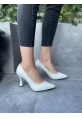 LQZ Shoes Olba Beyaz Cilt Stiletto Ayakkabı